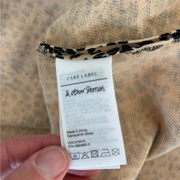 & Other Stories Paris Atelier Animal Print Midi Skirt Tie front slit 4 - Picture 9 of 10